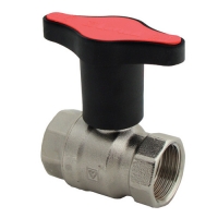 Топчест вентил, (пластика - црвена) PN 25, Un x Un