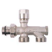 HERZ Бајпас тело - долен успонски вентил за систем за греење со две цевки, PROJECT серија