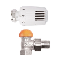 HERZ- Комплет термостатски вентил TS-90 со предподесување – аголен