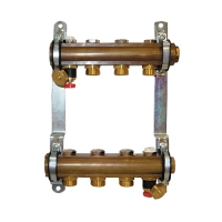 HERZ- Разделник и собирник за подно греење, комплет од месинг