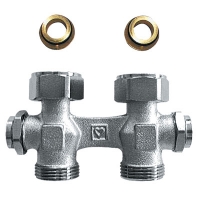 HERZ-3000 бајпас тело за систем за греење со две цевки со празнење од двете страни – прав модел, G 3/4