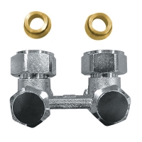 HERZ-3000 бајпас тело за систем за греење со две цевки со празнење од двете страни – аголен модел, G 3/4