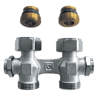 HERZ-3000 бајпас тело за систем за греење со две цевки со празнење од двете страни – прав модел, Rp 1/2