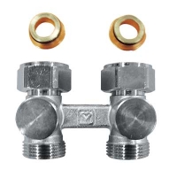 HERZ-3000 бајпас тело за систем за греење со две цевки со затворање од двете страни – прав модел, G 3/4