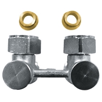 HERZ-3000 бајпас тело за систем за греење со две цевки со затворање од двете страни – аголен модел, G 3/4