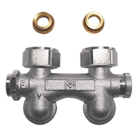 HERZ-3000 бајпас тело за систем за греење со една и две цевки со предподесување – аголен модел, G 3/4