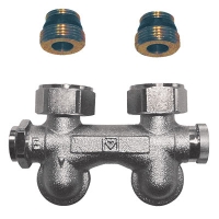 HERZ-3000 бајпас тело за систем за греење со една и две цевки со предподесување – аголен модел, Rp 1/2