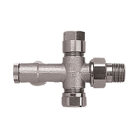 HERZ-3000-Долен успонски вентил - Бајпас тело за систем за греење со една цевка со затворање – аголен модел