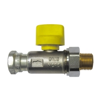 Топчест вентил – прав со сигурносна рачка, цевест приклучок со навој - TAS 925 °C / 60 min - UN x конусно заптивање