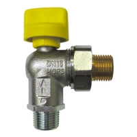 Топчест вентил – аголен со сигурносна рачка, навоен приклучок - TAS 650 °C / 60 min - SN x конусно заптивање