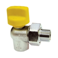Топчест вентил – аголен, со сигурносна рачка - навоен приклучок - UN x, TAS 650 °C / 30 min конусно заптивање