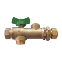 HERZ-Универзален топчест вентил G 3/4, DE LUXE – зелена рачка - пеперутка