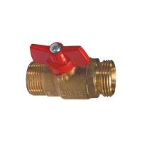 HERZ-Универзален топчест вентил G 3/4, STANDARD – црвена рачка - пеперутка