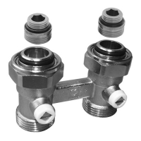 3000-PROJEKT вентил за систем за греење со две цевки, приклучок G 3/4 со 2 приклучни нипли - прав модел